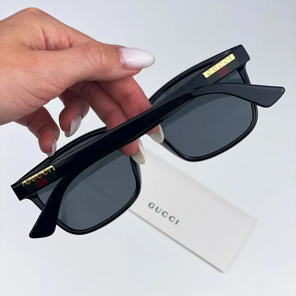 GUCCI GG0746SA 001 Sunglasses Black Gray Anti-Reflective Square Unisex